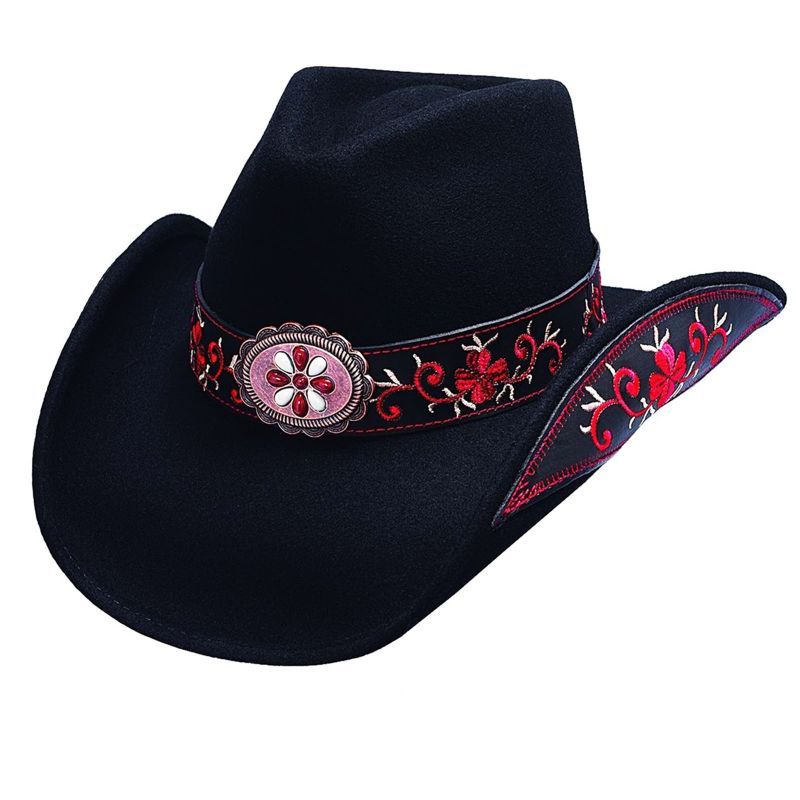 画像: ブルハイド カウガール ウール ハット オールフォーグッド（ブラック・レッド）/Bullhide Wool Cowgirl Hat(All For Good(Black/Red)