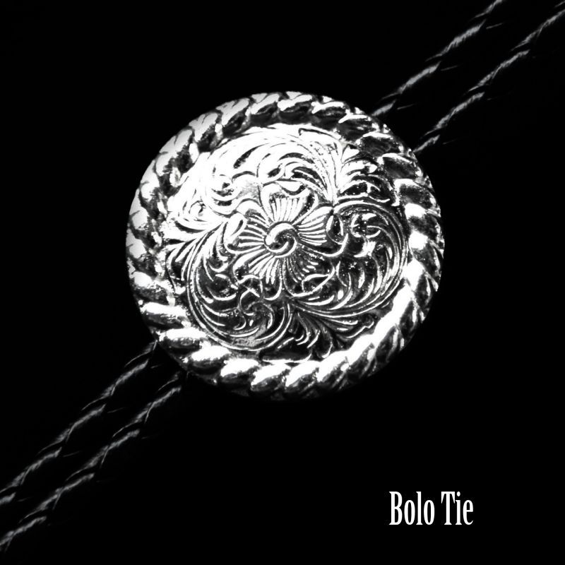 画像1: ウエスタン ボロタイ ロープエッジ&フローラル/Western Bolo Tie