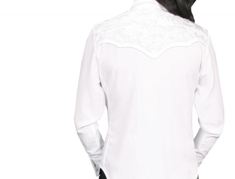 画像: スカリー 刺繍 ウエスタンシャツ（長袖/ホワイト・ホワイト）/Scully Long Sleeve Western Shirt(Women's)
