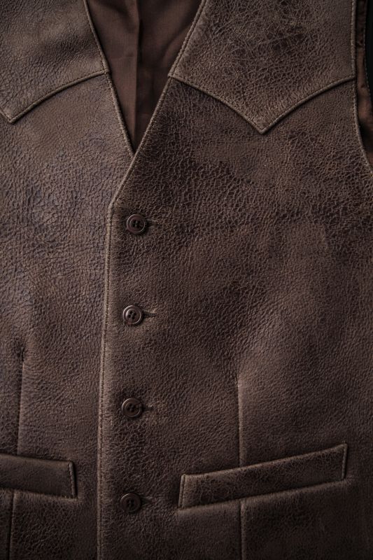 画像: スカリー ウエスタンヨーク ラムレザー ベスト（ブラウン）/Scully Leather Vest