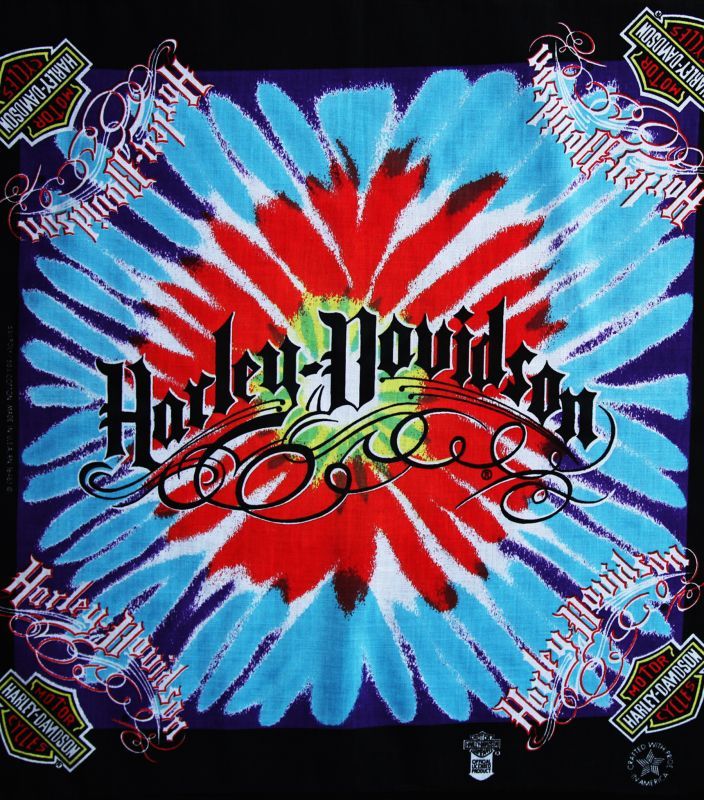 画像: ハーレーダビッドソン バンダナ（ブラック・Harley-Davidson ターコイズ レッド）/Harley Davidson Bandana