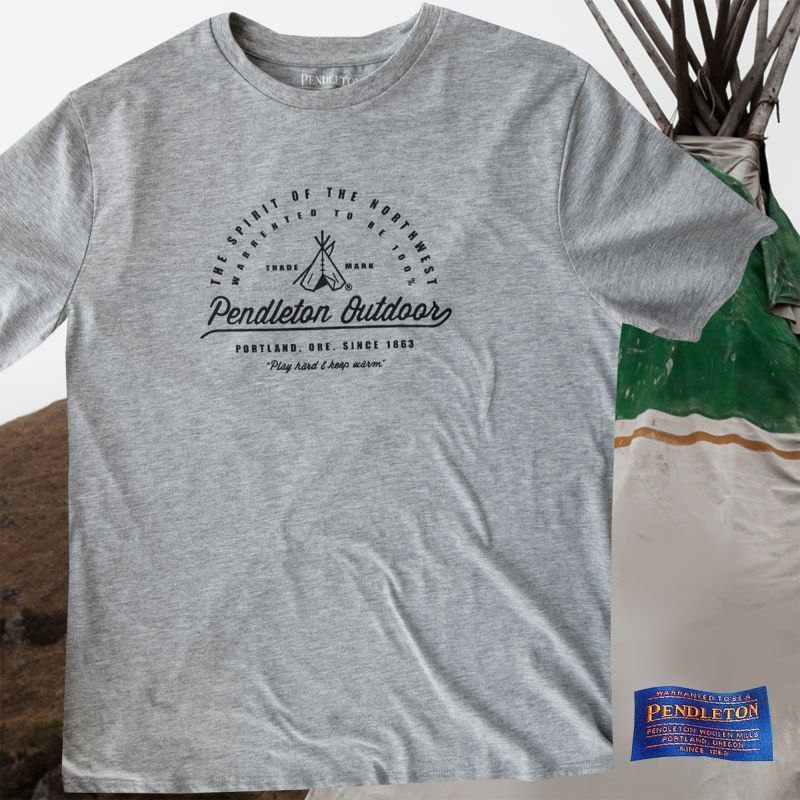 画像1: ペンドルトン アウトドア 半袖 Tシャツ ティーピー(グレー)L/Pendleton SS T-shirt Teepee(Grey)