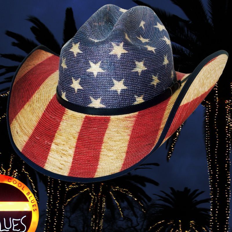 画像1: ブルハイド ウエスタン ストローハット アメリカンフラッグ スタースパングル 20X/Bullhide Star Spangled 20X American Flag Cowboy Hat