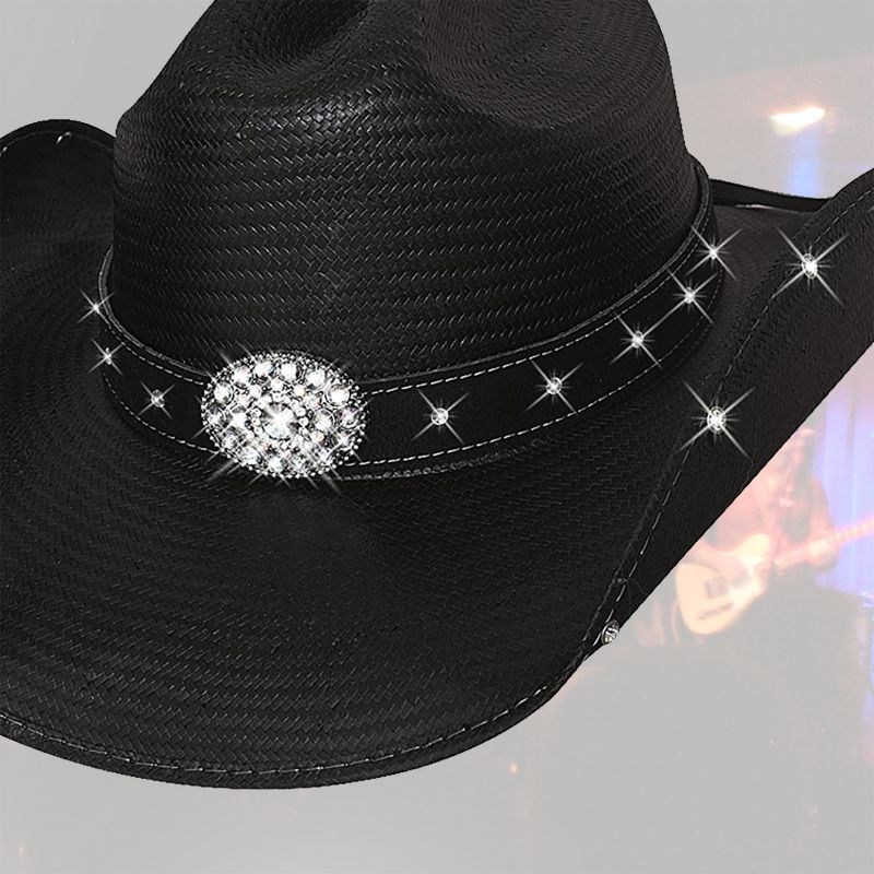 画像: ブルハイド テリークラーク コレクション ラインストーン ストローハット（ブラック）/Bullhide TERRI CLARK Collection Straw Hat (Black)