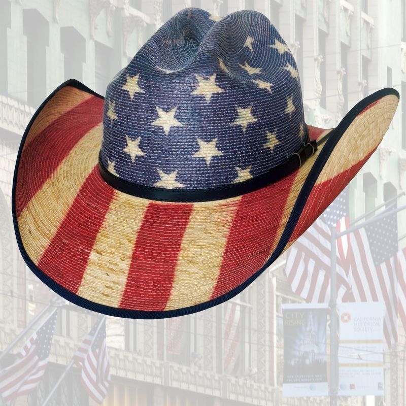 画像2: ブルハイド ウエスタン ストローハット アメリカンフラッグ スタースパングル 20X/Bullhide Star Spangled 20X American Flag Cowboy Hat