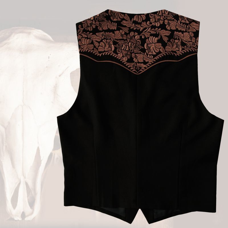 画像: スカリー ウエスタンヨーク フローラル刺繍 ベスト（ブラック）/Scully Floral Embroidery Vest (Black)