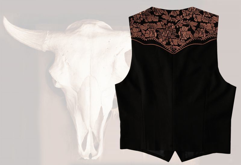 画像3: スカリー ウエスタンヨーク フローラル刺繍 ベスト（ブラック）/Scully Floral Embroidery Vest (Black)