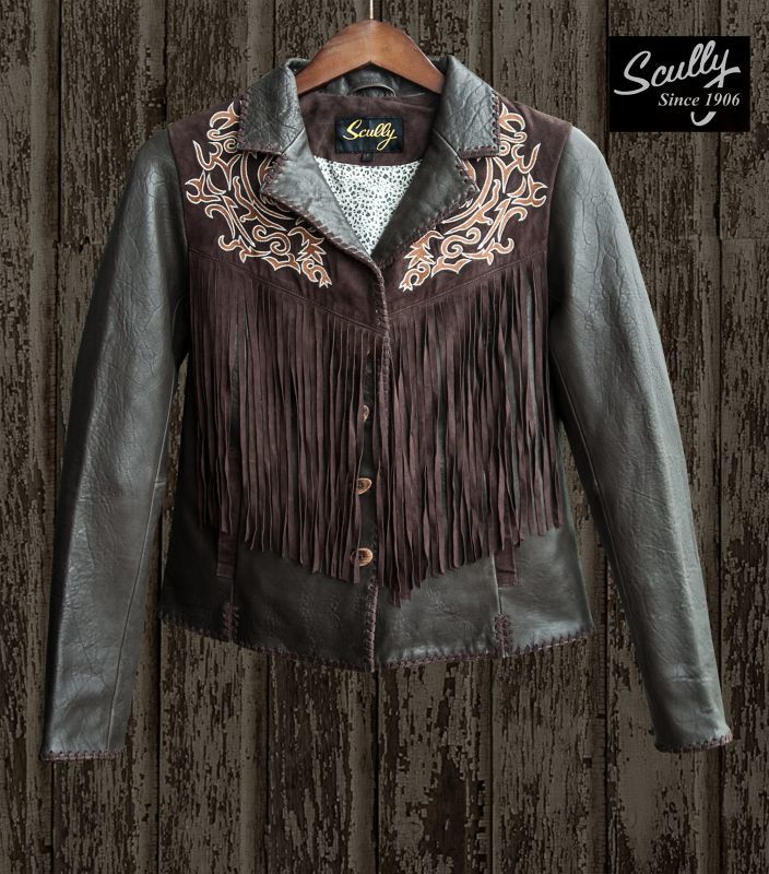 画像: スカリー レディース フリンジ 刺繍 レザー ジャケット（ブラウン）/Scully Leather Fringe Jacket(Women's)
