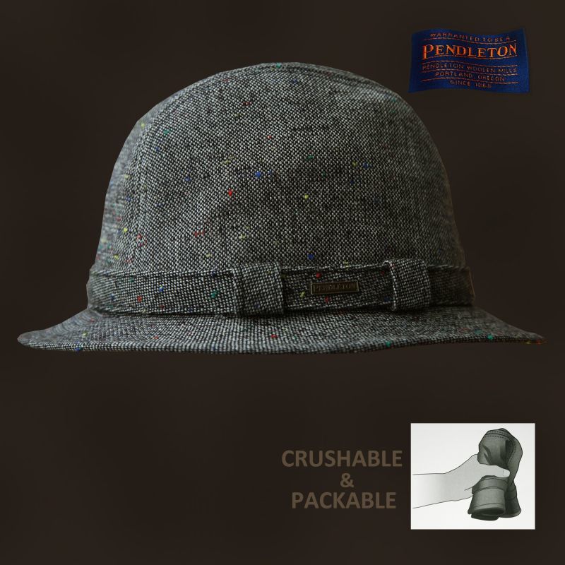 画像: ペンドルトン クラッシャブル&パッカブル アイリッシュウォーカー ハット（グレーツイード）/Pendleton Packable Irish Walker(Grey Tweed)