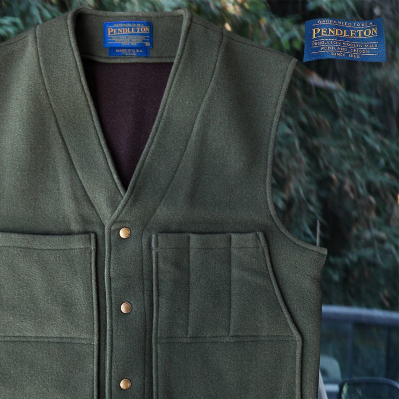 画像1: ペンドルトン ヘリテッッジ リミテッドエディション ウールベスト（フォレストグリーン）M/Pendleton Heritage Limited Edition Wool Vest(Forest Green)