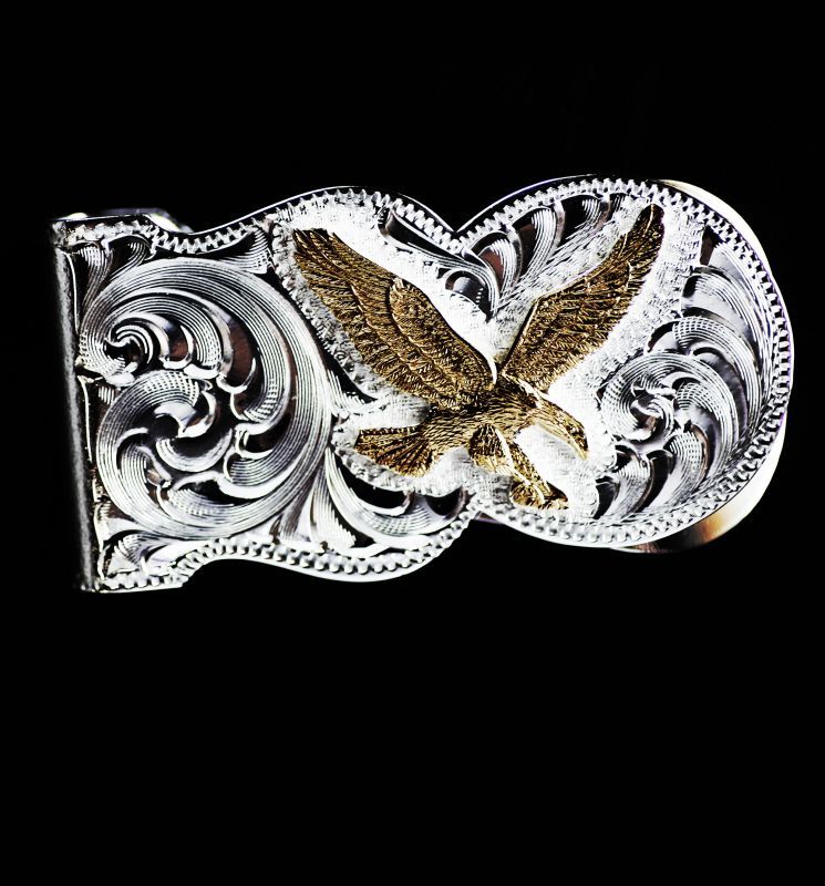 画像: モンタナシルバースミス アメリカンイーグル マネークリップ（シルバー・ゴールド）/Montana Silversmiths Eagle Scalloped Money Clip