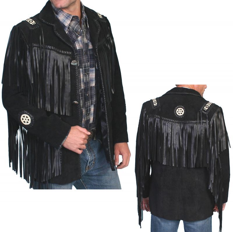 画像: ウエスタン レザーフリンジジャケット（ブラック）/Western Leather Fringe Jacket