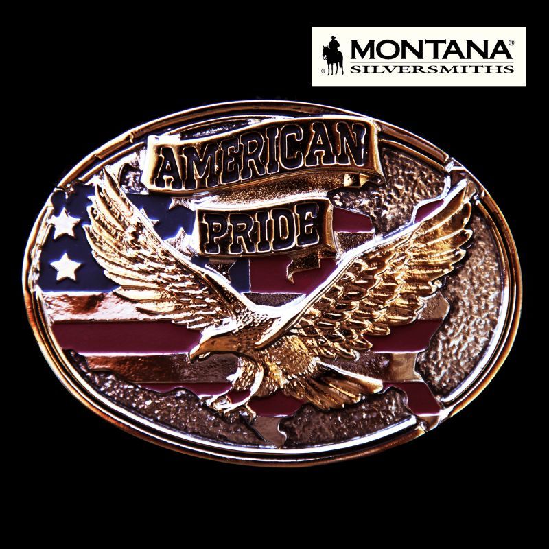 画像1: モンタナシルバースミス ベルト バックル イーグル アメリカンプライド/Montana Silversmiths Belt Buckle American Pride