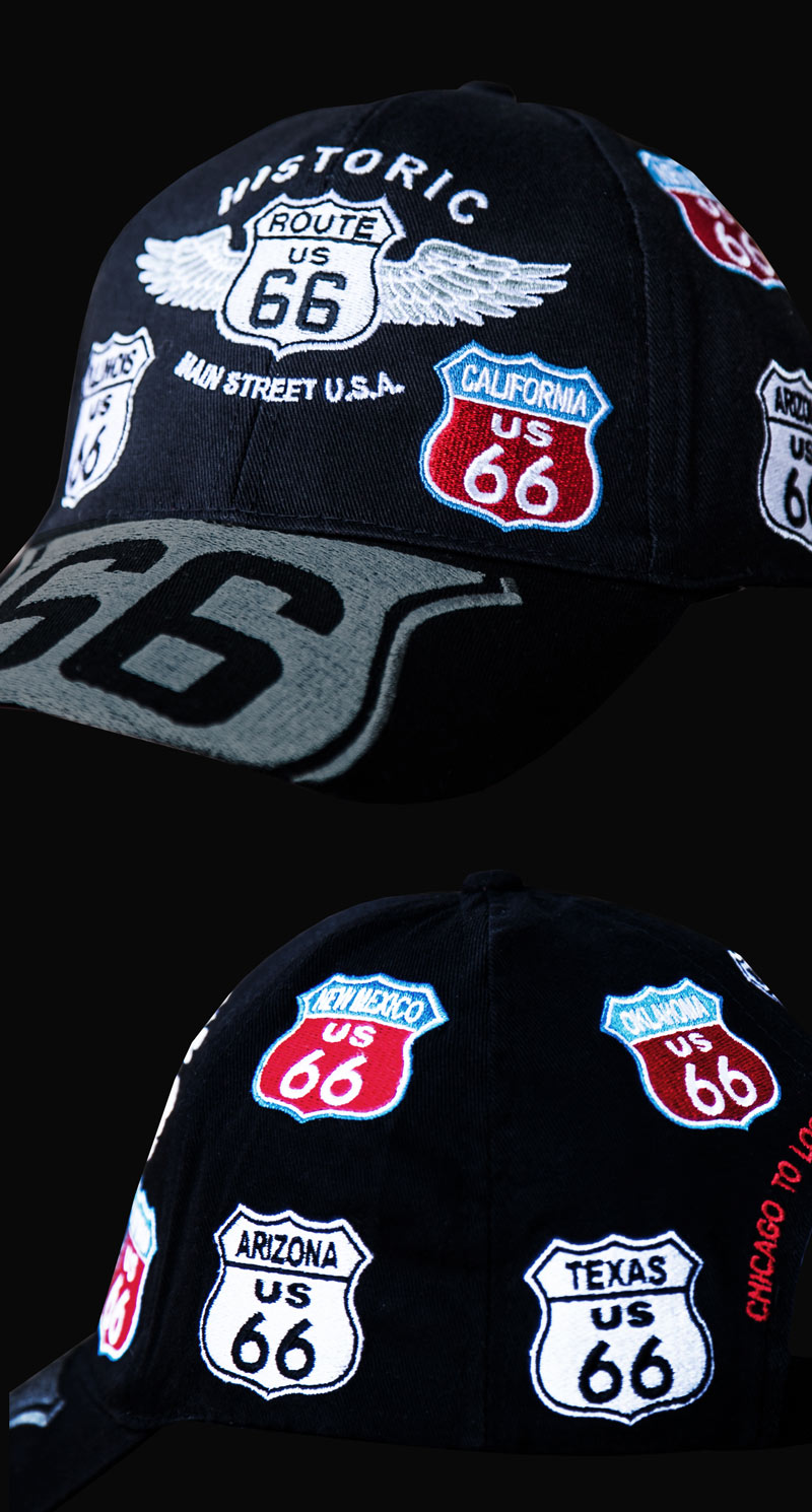画像2: ルート66 8州 刺繍 ワッペン キャップ（ブラック）/Route 66 Cap(Black)