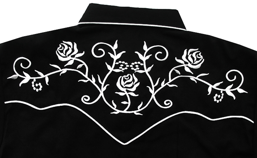画像: スカリー 刺繍 ウエスタン シャツ（長袖/ブラック・シルバーホワイト）/Scully Long Sleeve Embroidered Western Shirt