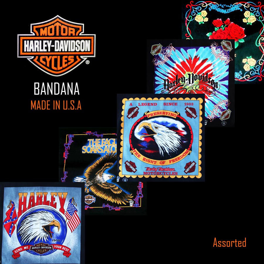 画像1: ハーレーダビッドソン バンダナ（5枚アソート）/Harley Davidson Bandanas