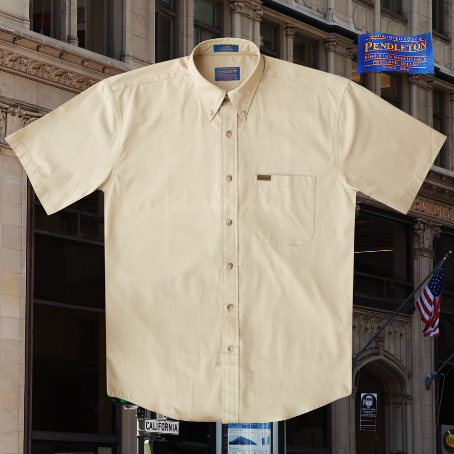 画像4: ペンドルトン 半袖 シャツ（タン）/Pendleton Plain Shortsleeve Shirt(Tan)