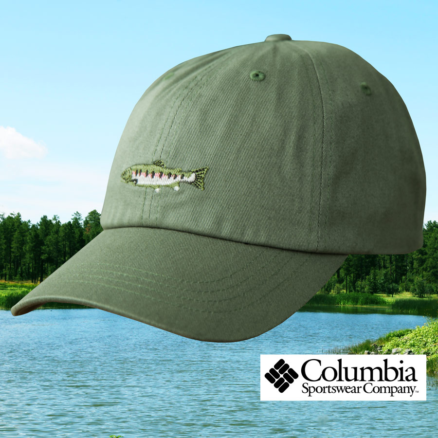 画像1: コロンビアスポーツウェア 刺繍 キャップ（レインボートラウト/グラス）/Columbia Sportswear Cap(Grass/Rainbow Trout)