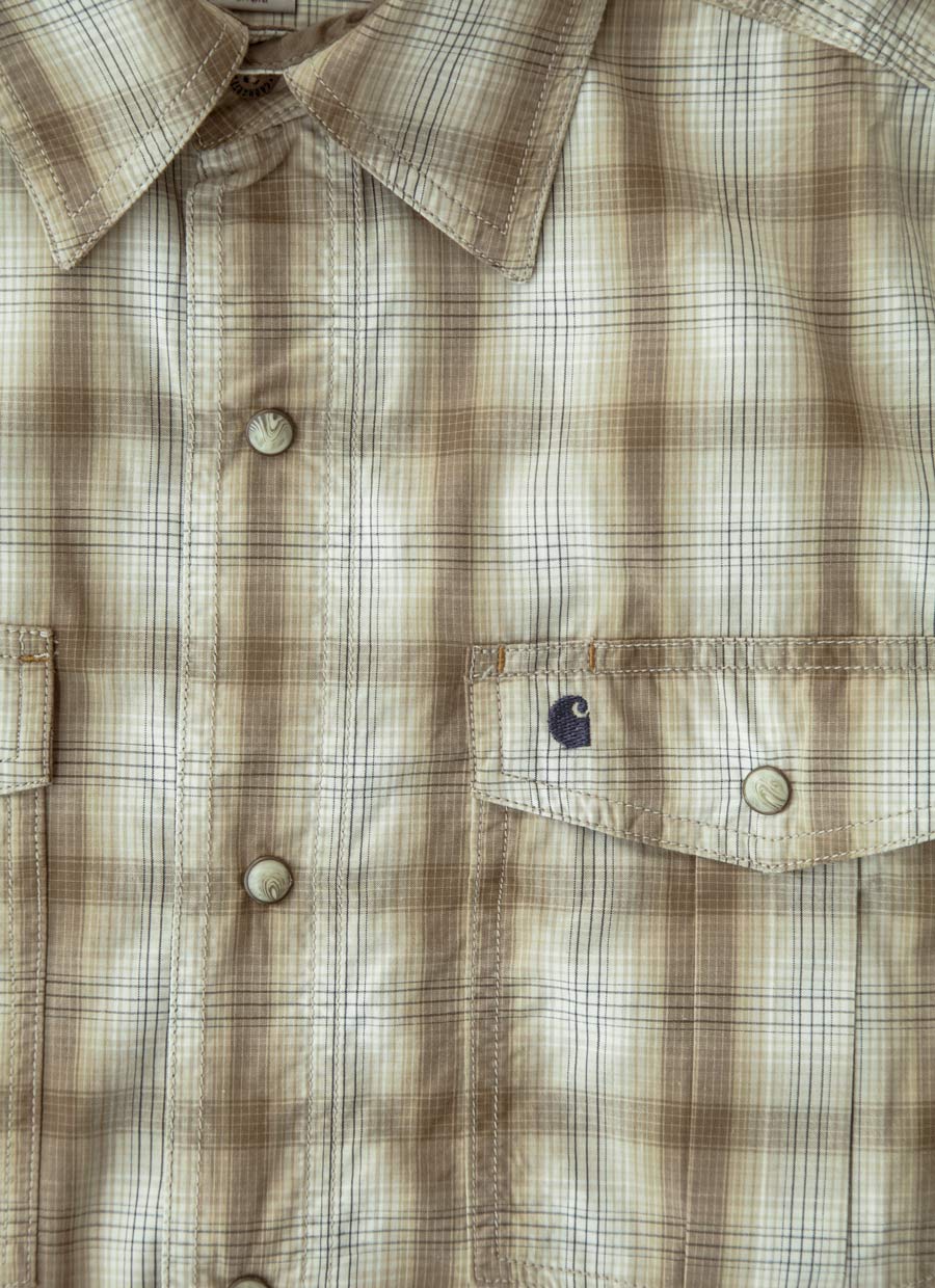 画像: カーハート 半袖 スナップフロント シャツ（ライトブラウン）S/Carhartt Short Sleeve Shirt