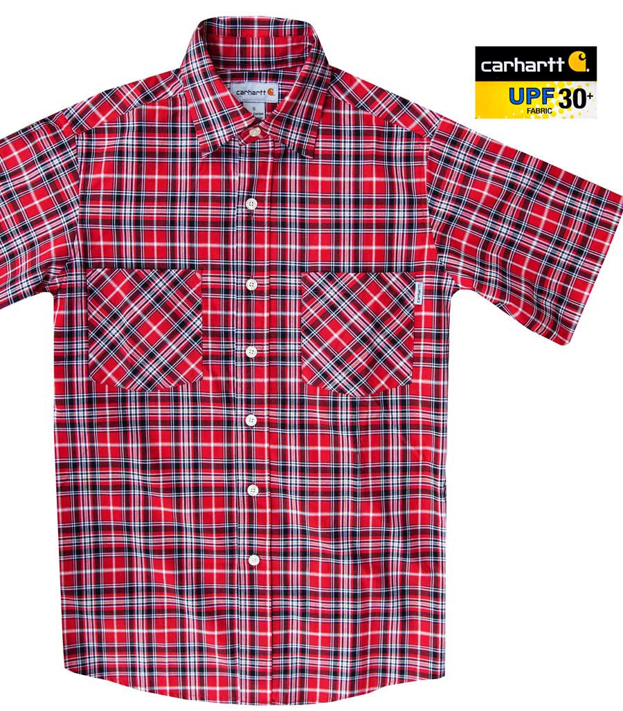 画像3: カーハート 半袖シャツ（クリムゾン・ブラック）S/Carhartt Plaid Shortsleeve Shirt(Crimson/Black)