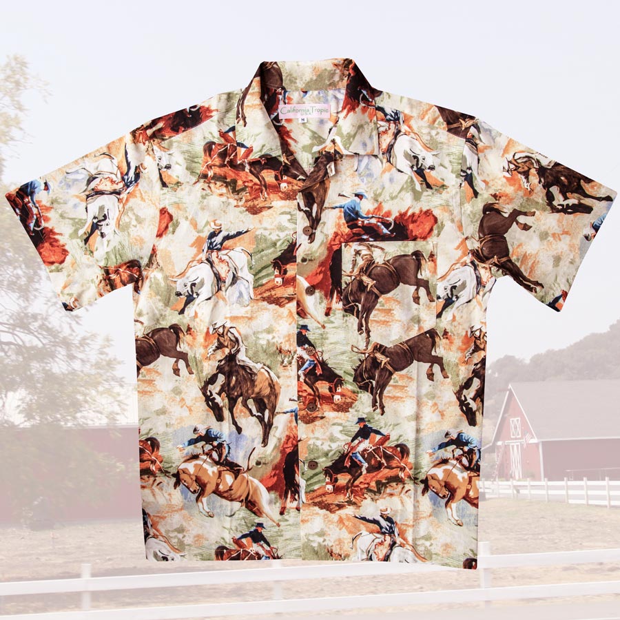 画像: カリフォルニア トロピック USA キャンプシャツ（カウボーイ・ホース）S/California Tropic Camp Shirt