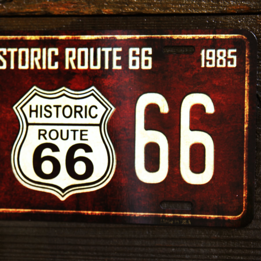 画像: ヒストリックルート66 ライセンスプレート（ブラウン）/License Plate Historic Route 66(Brown)