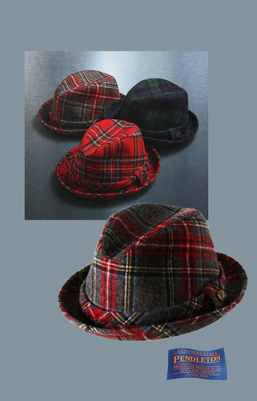 画像: ペンドルトン バージン ウールハット（チャコールスチュワートタータン）L/Pendleton Wool Hat Charcoal Stewart Tartan