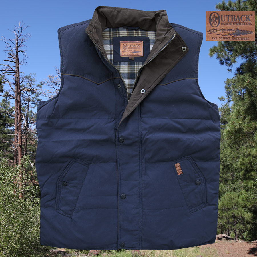 画像1: アウトバック トレーディング カウボーイ ダウン ベスト（ネイビー）/Outback Trading Down Vest(Navy)