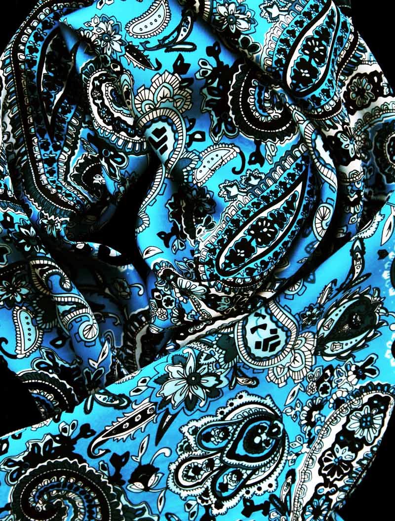 画像: カウボーイ 大判スカーフ ワイルドラグ ペイズリー ターコイズ/100% Silk Wild Rags(Paisley/Turquoise)