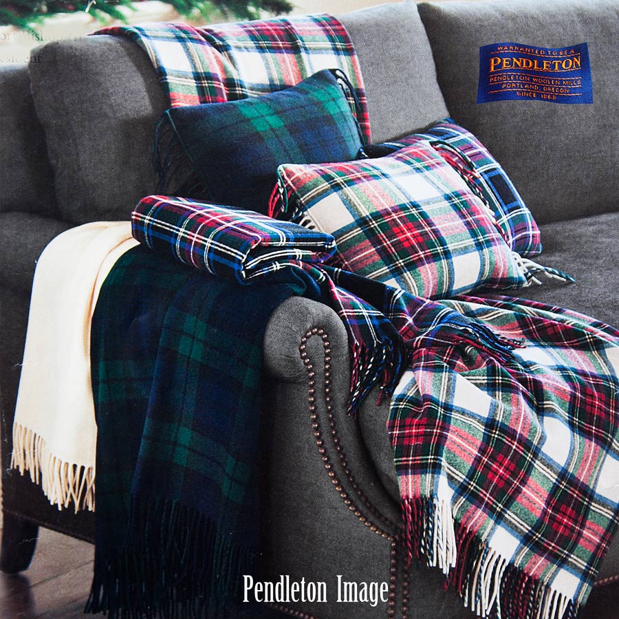 画像: ペンドルトン フリンジ メリノウール＆ダックフェザー ピロー アメリカーナプラッド/Pendleton Pillow(Americana Plaid)