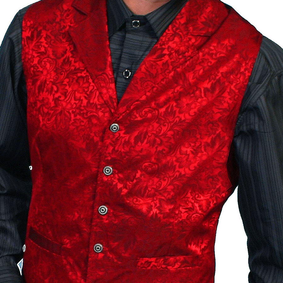 画像: ワーメーカー シルク ベスト（フローラルレッド）/Wah Maker Old West Vest(Red)