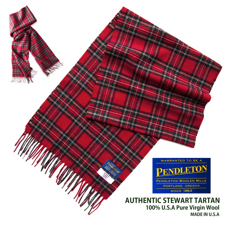 画像1: ペンドルトン ピュアバージンウール マフラー（スチュワート タータン）/Pendleton Pure Virgin Wool Muffler(Stewart Tartan)