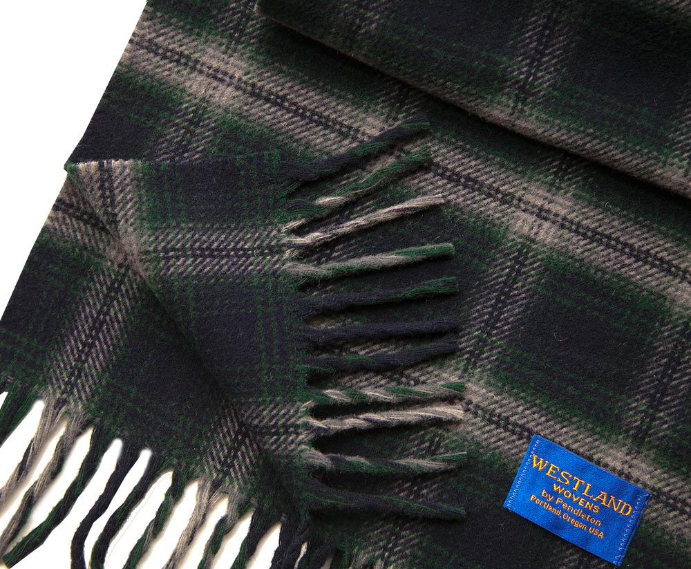 画像: ペンドルトン ウエストランド ウーブンズ ヴァージン メリノウールマフラー（フォレストグリーン）/Pendleton Merino Wool Muffler(Forest Green)