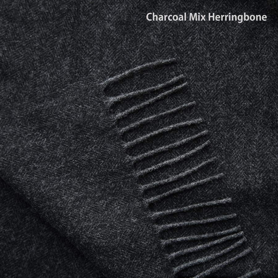 画像: ペンドルトン ピュアバージンウール マフラー（チャコールミックス ヘリンボーン）/Pendleton Whisperwool Muffler Charcoal Mix Herringbone