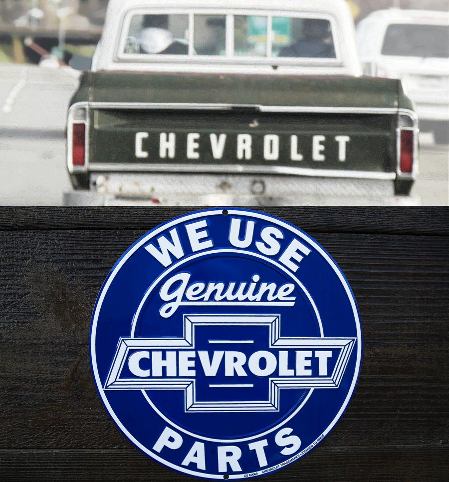 画像2: ゼネラルモーターズ シボレー メタルサイン（ブルー）/GM General Motors Company Chevrolet Metal Sign WE USE Genuine CHEVROLET PARTS
