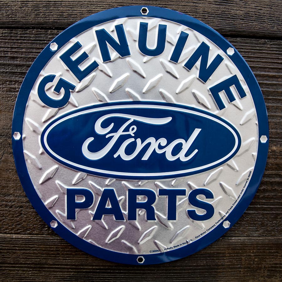画像1: フォード モーターカンパニー メタルサイン（シルバー・ブルー）/Ford Motor Company Metal Sign GENUINE Ford PARTS