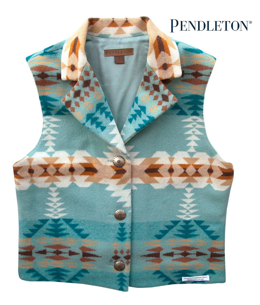 画像: ペンドルトン レディース ピュアーヴァージンウール ベスト（ブルー・ブラウン）/Pendleton Pure Virgin Wool Vest(Women's)