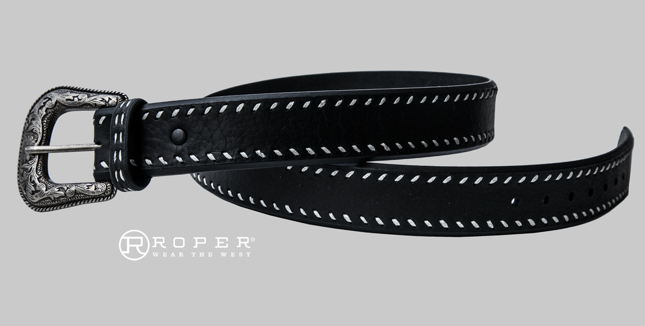 画像2: ローパー ウエスタン レザーベルト（ブラック）/Roper Western Leather Belt(Black)