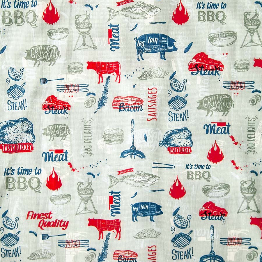 画像: コールマン バーベキュー 半袖 シャツ（レッド・ホワイト・ブルー）/Coleman BBQ Print Short Sleeve Shirt