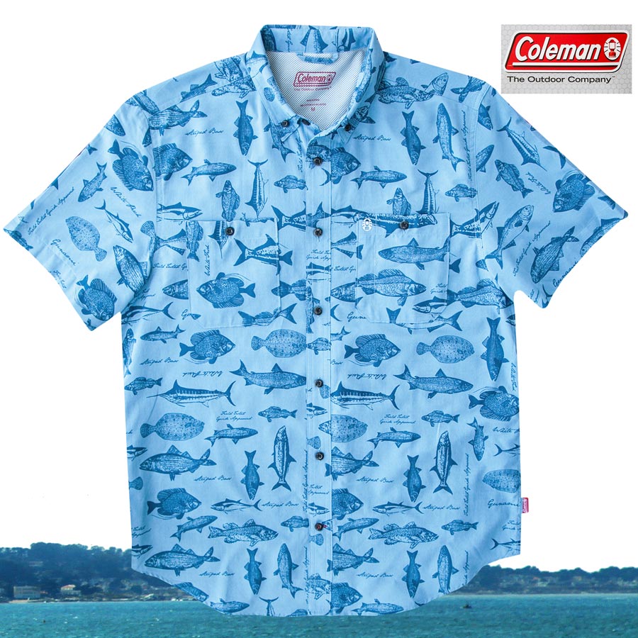 画像: コールマン フィッシング 半袖 シャツ（マリンブルー）/Coleman Short Sleeve Shirt