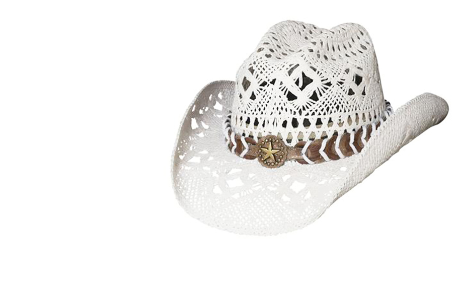 画像: ブルハイド ウエスタン ストローハット ノーティガール（スター・ホワイト）/Bullhide Western Straw Hat Naughty Girl(White)