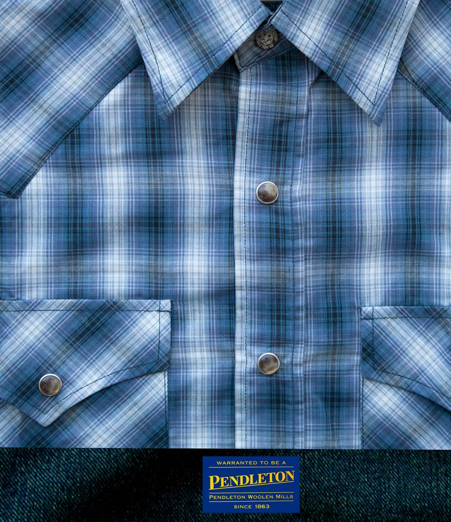 画像: ペンドルトン 半袖 ウエスタン シャツ ブルー・ホワイトS/Pendleton Shortsleeve Western Shirt