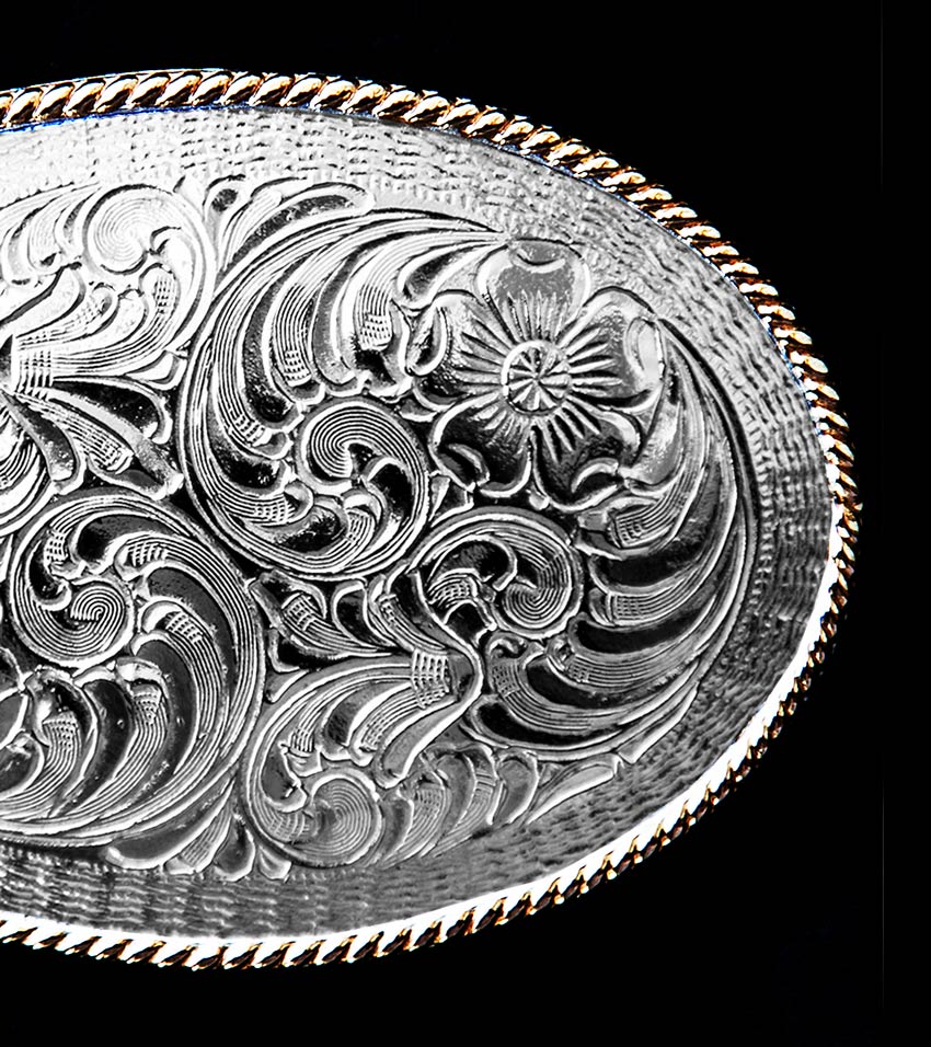 画像: クラムライン ベルト バックル ロープエッジ フローラルスクロール/Crumrine Belt Buckle(Rope Edge/Floral Scroll)