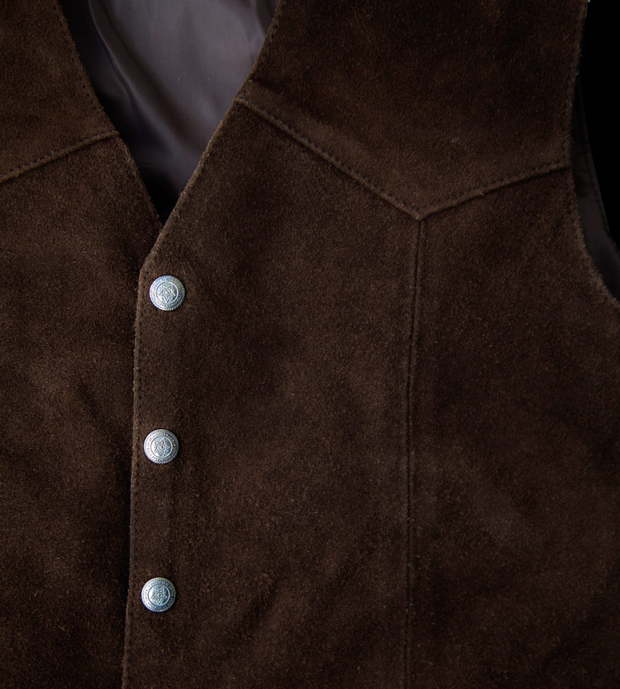 画像: スカリー スナップフロント カーフスエード ベスト（ブラウン）/Scully Calf Suede Leather Vest(Brown)