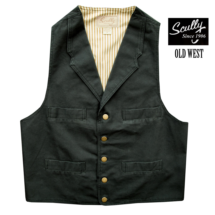 画像1: スカリー キャンバス ベスト（ブラック）/Scully Canvas Vest (Black)