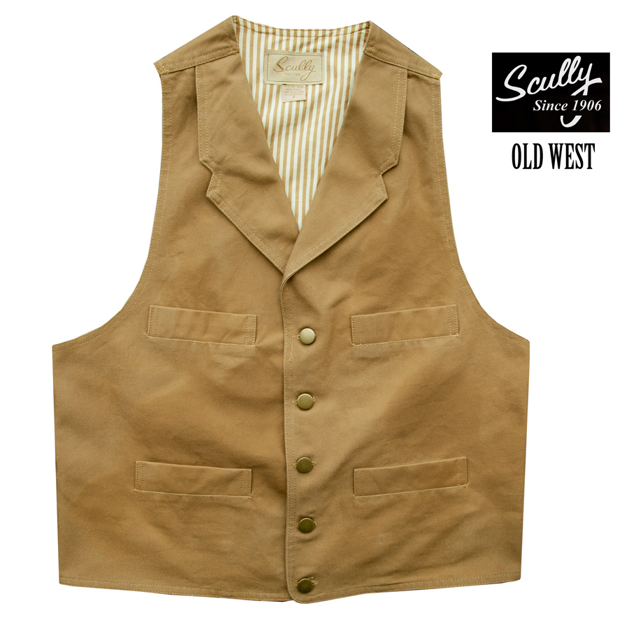 画像1: スカリー キャンバス ベスト（ブラウン）/Scully Canvas Vest (Brown)