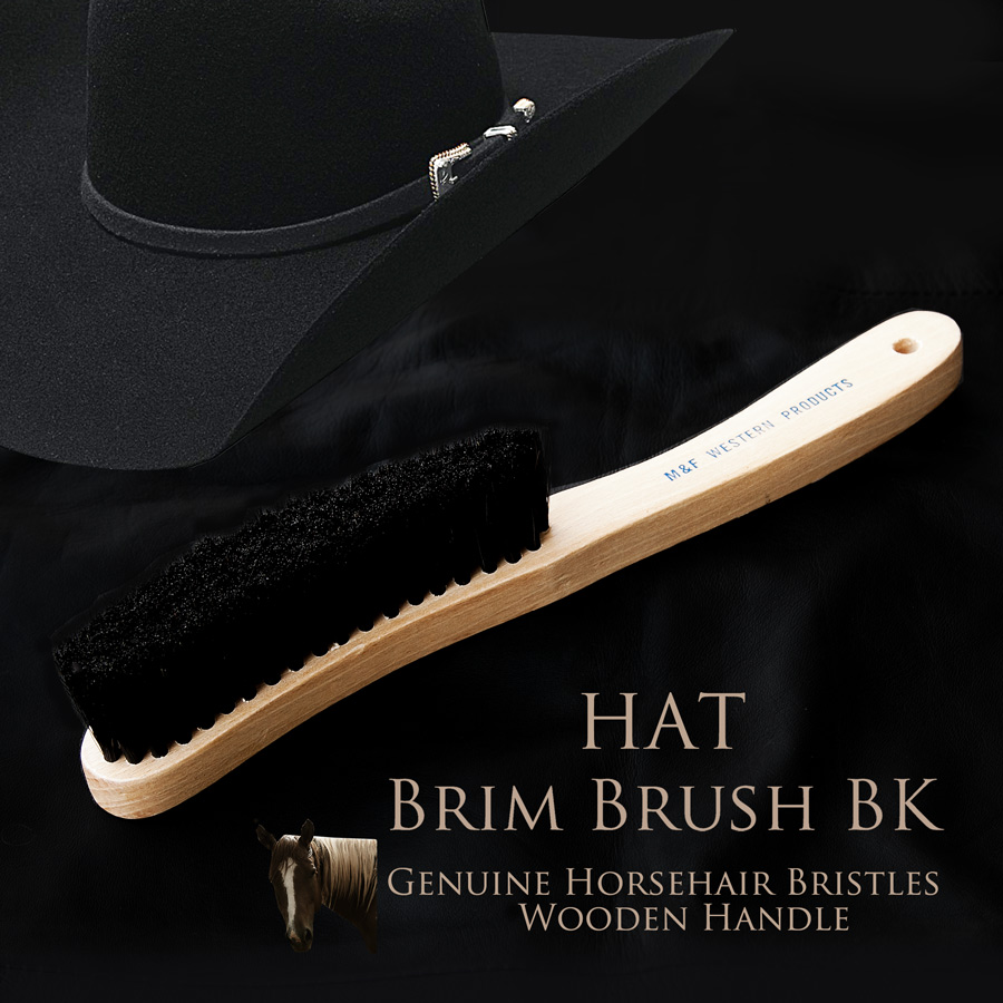 画像1: ハット用 ブラシ ホースヘアー 馬毛 ブリムブラシ（ブラック）/Hat Brush Horsehair Brim Brush Black