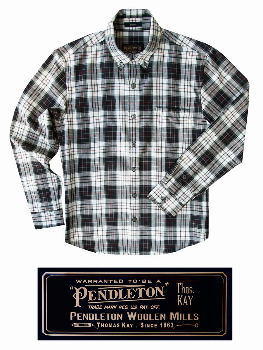 画像: ペンドルトン サーペンドルトン 細身仕様・トーマス・ケイ ジャスパー ウールシャツ（ブラック・タン）/Pendleton Thomas Kay Jasper Shirt