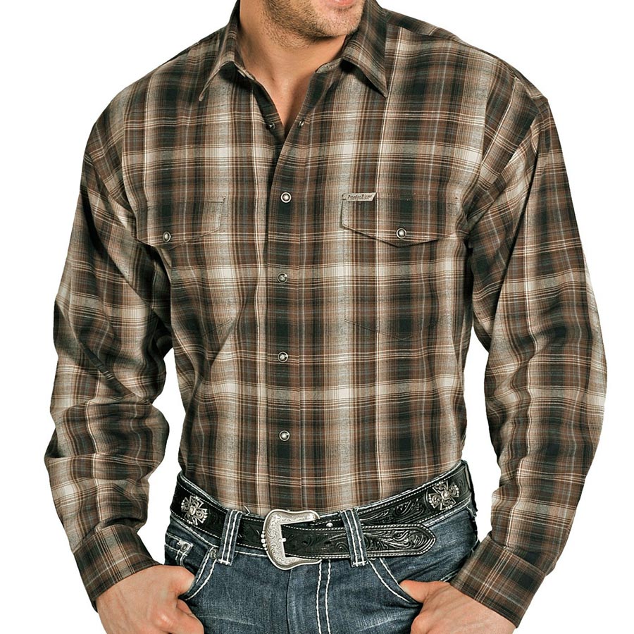 画像: パンハンドルスリム ブラッシュドコットン ウエスタン シャツ（ブラウン）/Panhandle Slim Western Shirt(Brown)