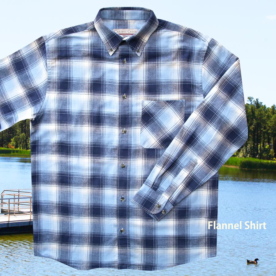 画像1: フランネルシャツ（ネイビープラッド・長袖）M/Flannel Shirt(Nautical Navy Plaid)